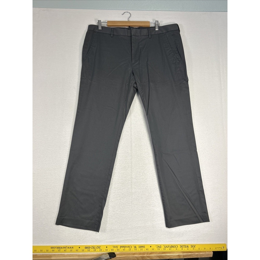 Bonobos Friday Pants Mens 36x30 Gray Slim Stretch Chino Flat Front Dress Trouser